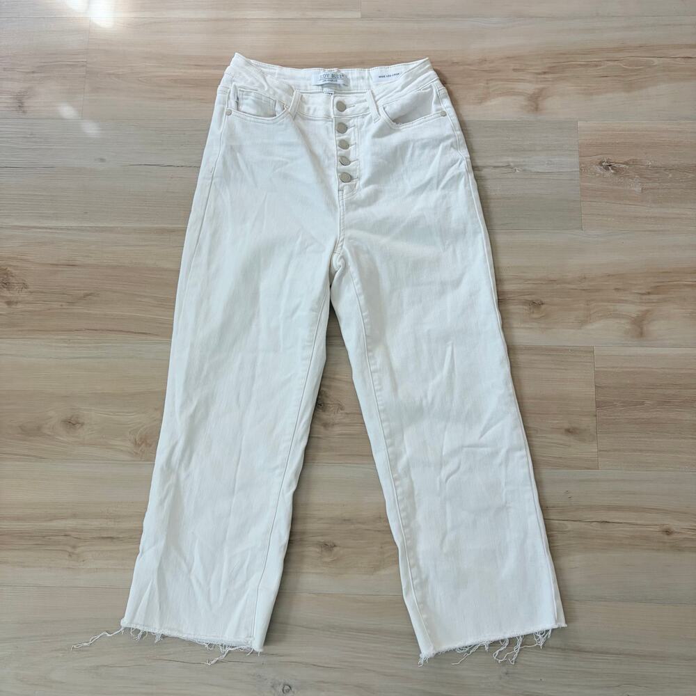 Judy Blue Wide Leg Crop White Jeans